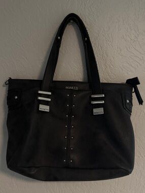 Rosetti Black Tote with Silver Accents
